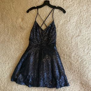 Tobi XS navy sequin dress - never worn!